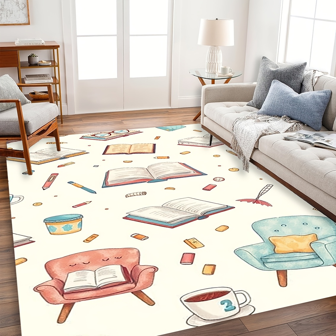 Commercial Book Printing Machines - Tapis rectangulaire antidérapant imprimé 2D, motif