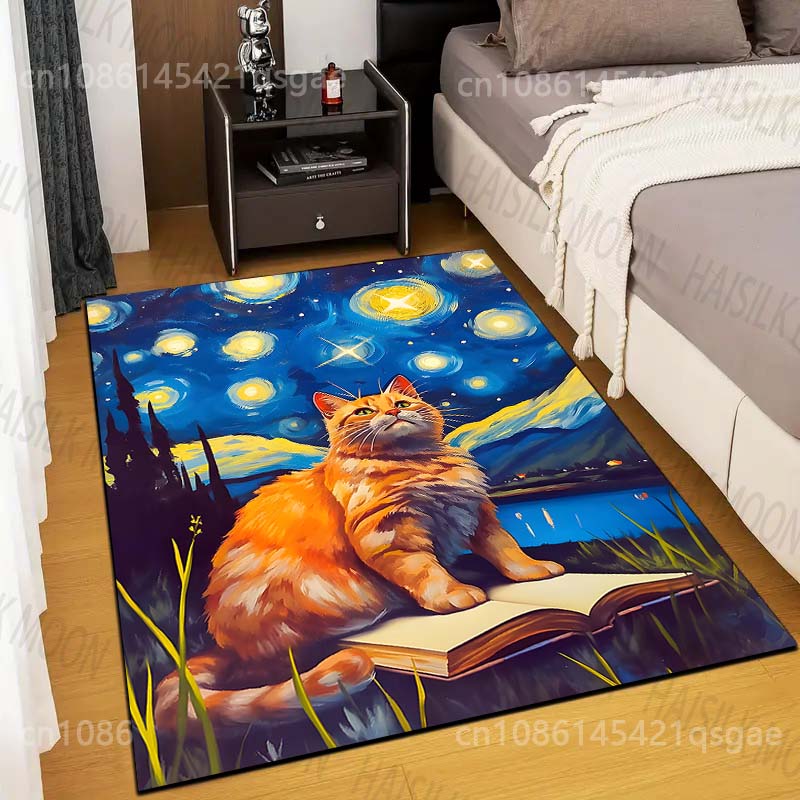 Commercial Book Printing Machines - Tapis imprimé avec chat assis sur