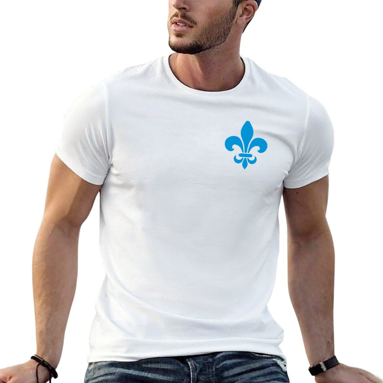 T-shirt bleu fleur de lys du Q - Printing Qc avis et prix